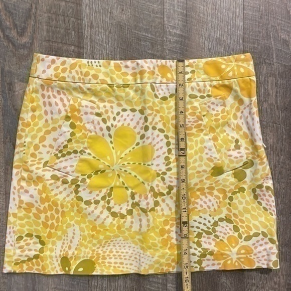 Jcrew yellow and orange graphic print floral miniskirt with pockets size 6 - Picture 7 of 7